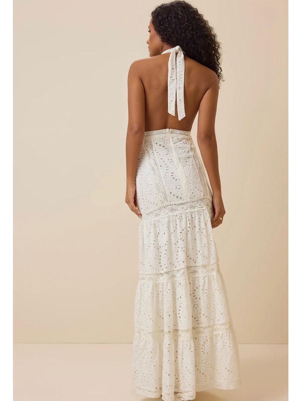 Altar'd State White Halter Eyelet Maxi Dress - Picture 4 of 7